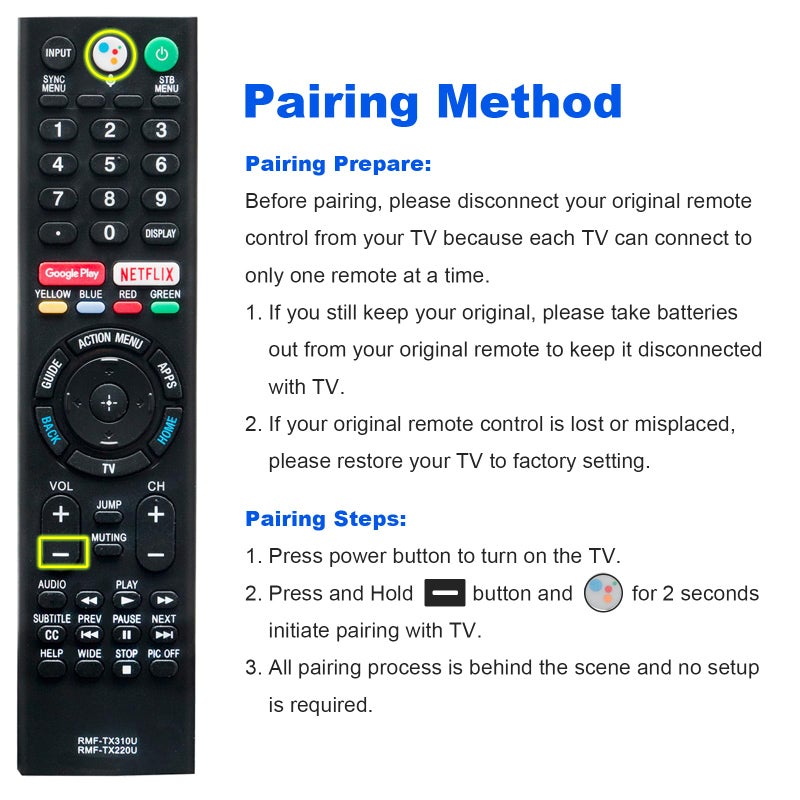 ZdalaMit RMF-TX220U RMF-TX310U Replace Voice Remote fit for Sony Bravia TV XBR-55A9F XBR-65A9F XBR-55A8F XBR-65A8F XBR-75Z9F XBR-65Z9F XBR-65X800G XBR-55X900F XBR-49X900F XBR-55X800G XBR-75X850F KD-43X750F - Image 4
